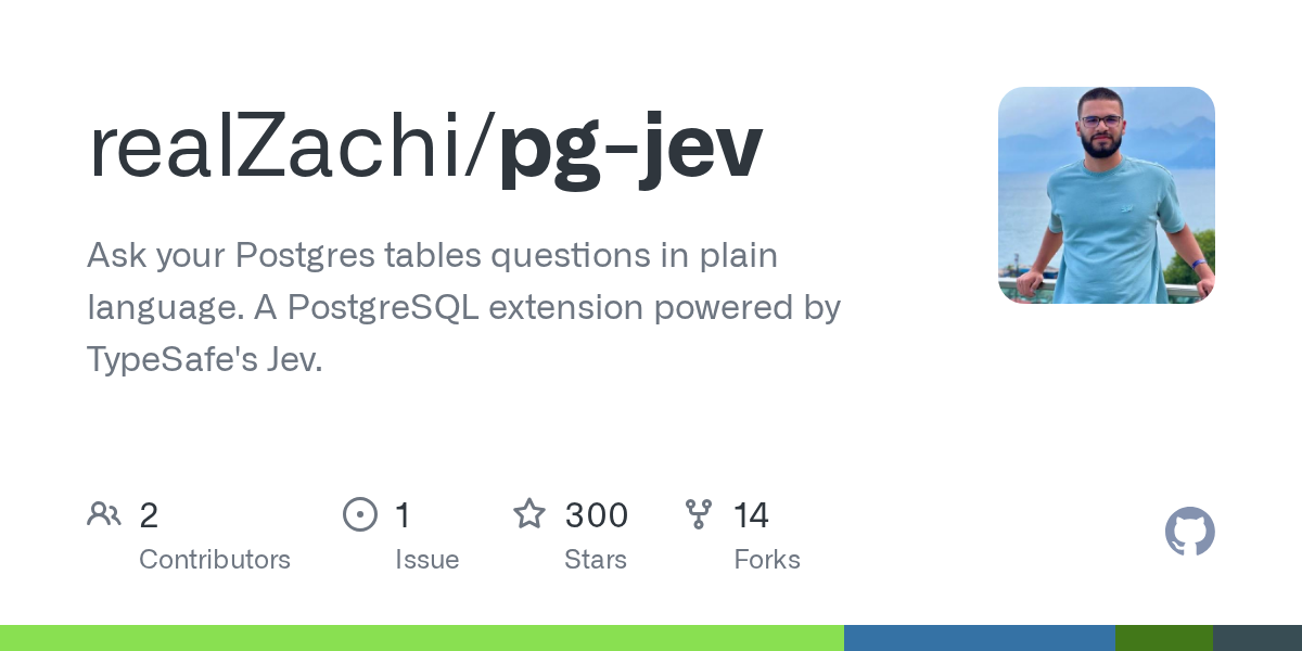 GitHub 为 realZachi/pg-jev 仓库生成的 OpenGraph 预览图；这是仓库预览，不是软件运行截图。内容依据其公开仓库整理。
